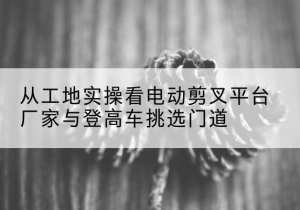 杜尔伯特电动剪叉升降平台厂家-从工地实操看电动剪叉平台厂家与登高车挑选门道